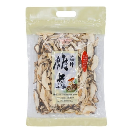 ONETANG Dried Shiitake Mushroom Slices Shelf-Stable Bag 1 Count 8 oz