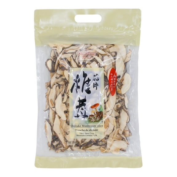 ONETANG Dried Shiitake Mushroom Slices Shelf-Stable Bag 1 Count 8 oz