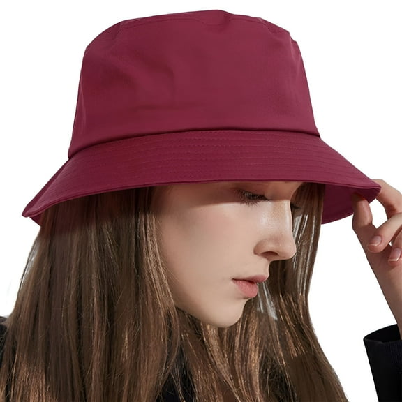 TELOLY Solid Color Bucket Hat for Women Men, Foldable Cotton Summer Sun Beach Fishing Cap UPF 50 