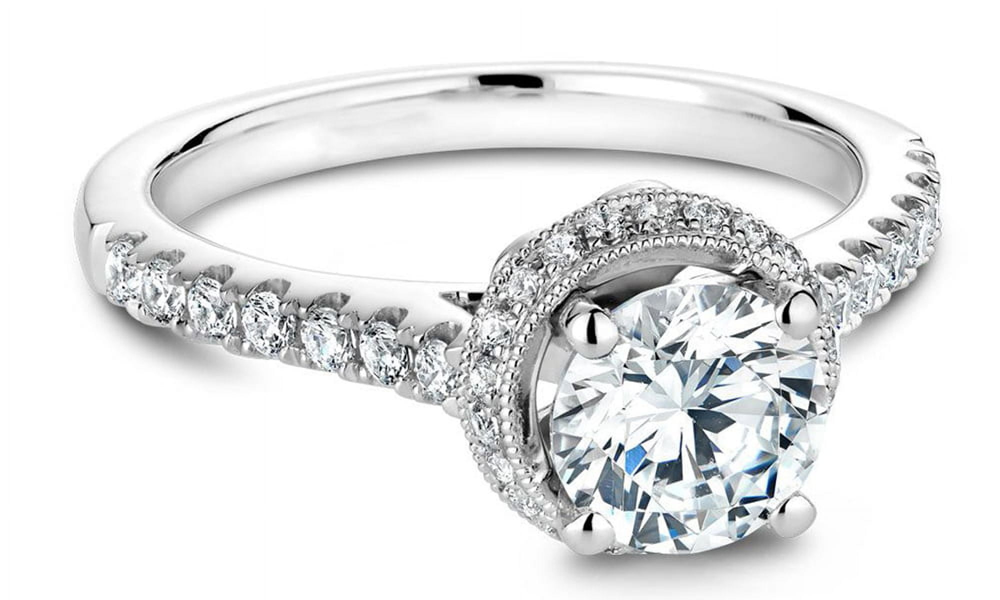 JeenMata Round Cut Lab Grown Diamond Halo Bridal Set in 10k White Gold