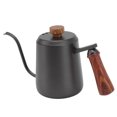 thumbnail image 4 of Wooden Handle Coffee Pot, Uniform Extraction  Appearance Coffee Pot Portable Rust Proof Long Mouth Comfortable Grip  For Kitchen Black 350ml,Black 600ml, 4 of 8