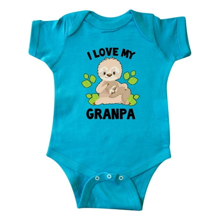 

Inktastic Cute Sloth I Love My Granpa with Green Leaves Gift Baby Boy or Baby Girl Bodysuit