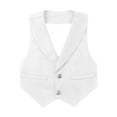 thumbnail image 2 of iiniim Kids Boys Lapel V Neck Button Up Formal Tuxedo Suit Vest Halter Waistcoat Backless Tank Top A White 8, 2 of 6