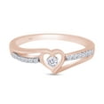 thumbnail image 2 of AFFY White Cubic Zirconia Split Shank Heart Promise Ring for Women 14K Rose Gold over Silver-4, 2 of 7