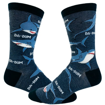 

Youth Shark Da-Dum Socks Funny Shark Movie Theme Song Ocean Beach Vaction Footwear