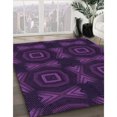 thumbnail image 3 of Ahgly Company Machine Washable Indoor Round Transitional Deep Purple Area Rugs, 4' Round, 3 of 7