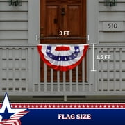 G128 -4th of July décor 1.5x3 ft, 2 Pack American Fan Flags for Outdoor Patriotic Decoration Bunting