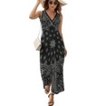 thumbnail image 2 of Paisley Pattern Dress Summer Street Style Bohemia Long Dresses Female Sleeveless Printed Maxi Dress, 2 of 9