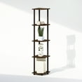 thumbnail image 4 of Furinno Turn-N-Tube 5 Tier Multipurpose Corner Display Rack Shelving Unit, Walnut/Brown, 4 of 6