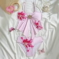 thumbnail image 2 of ibiyuan Toddler Girl Swimsuit 2 Piece Cover Up Slit Skirt Girls Bathing Suit&nbsp;cover Up Stretch Colorful Contrast Tankini Set Cute Ruffle Cutout Bikini Top Girls Swimwear, 2 of 8