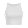 thumbnail image 4 of Camisole Tops for Women,Solid Vest Sleeveless Tank Round Neck Blouse Casual Comfortable Summer Top,Womens Tops,M,Z03 White, 4 of 5