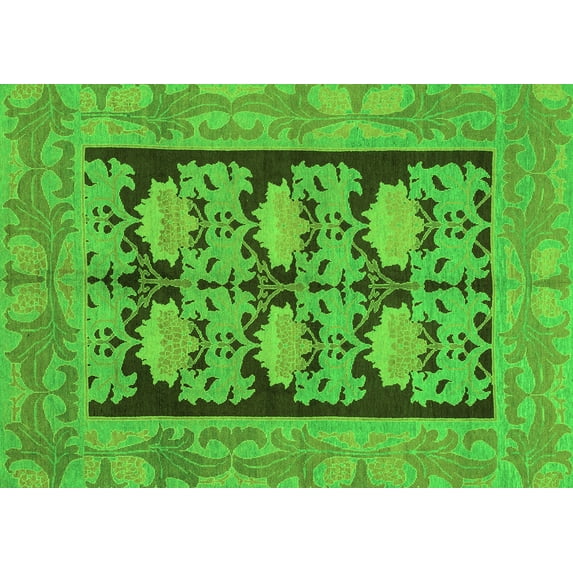 Ahgly Company Indoor Rectangle Abstract Green Modern Area Rugs, 5' x 8'