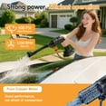 thumbnail image 3 of 6-in-1 Nozzle Cordless Pressure Washer with 2*21V 1500mAh Batteries,3200RPM,500PSI Electric Power Washer with 10M (32.8FT) Hose for Floor Cleaning,Car Washing,Watering Plants & Pet Cleaning, 3 of 9