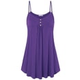 thumbnail image 5 of WULMLEO Women's Button Front Spaghetti Strap Mini Dress Casual Summer Beach Cover Up Purple 5XL, 5 of 5