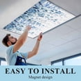 thumbnail image 6 of Blue Eucalyptus Leaves Fluorescent Light Covers, Summer Botanical Weeping Magnetic Light Covers for Ceiling Lights, Fluorescent Ceiling Shade Filters for Classroom Bedroom Office 4x2Ft x 3PCS, 6 of 8