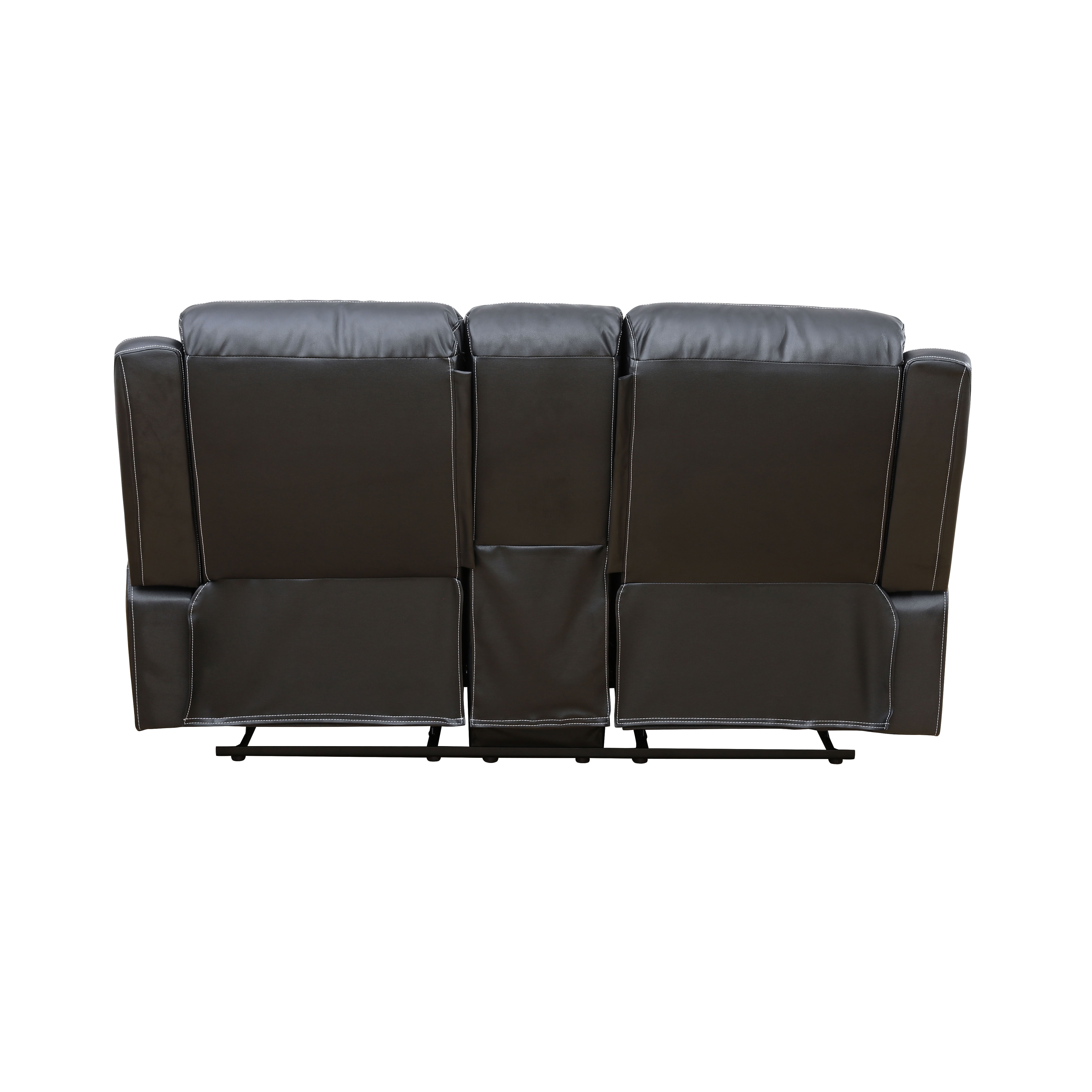 MAYEERTY 2-Seater Recliner Loveseat, Breathable Semi PU Leather Recliner Sofa with Storage for Apartment Living Room
