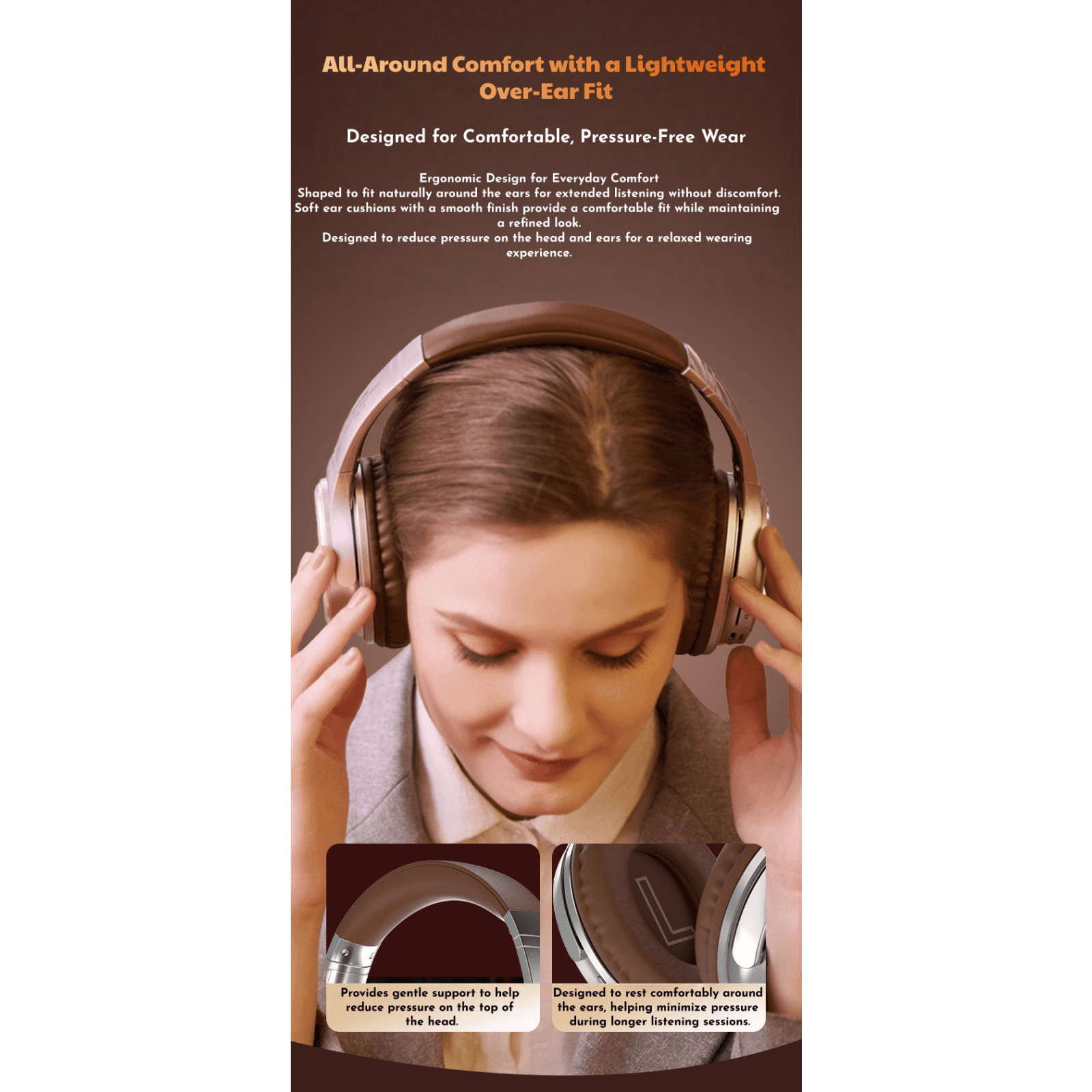 Retro Over-Ear Bluetooth Headphones, Wireless & Wired Audio Headset with TF Card Slot, AUX Input, Foldable Design, Long Battery Life for Home and Travel