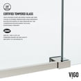 thumbnail image 5 of VIGO Elan 48 to 52 in. W x 74 in. H Sliding Frameless Shower Door in Stainless Steel with 3/8 in. (10mm) Clear Glass, 5 of 15
