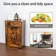 thumbnail image 2 of 13 Gallon Tilt Out Trash Cabinet with 2 Drawers Wood Hidden Kitchen Recycling Cabinet Free Standing Pet Proof Trash Can Laundry Cabinet for Kitchen (Rustic Brown), 2 of 14