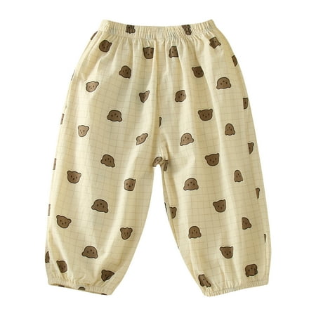 

NECHOLOGY 6 Month Girl Pants Toddler Kids Baby Girls Boys Cotton Pull On Cartoon Print Elastic Basic Kids Girls Clothes Pants Brown 2-3 Years