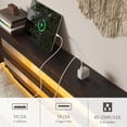 thumbnail image 2 of Full Size Bed Frame with Charging Station and LED Light, Heavy Duty Platform Bed Frame with Storage Headboard, Easy to Assemble, Black, 2 of 9