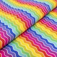 thumbnail image 5 of Singer Print Fabric, 100% Premium Cotton, Sewing Quilting, 44 inch, Rainbow Wiggle Lines 3 Yard Cut, 5 of 6
