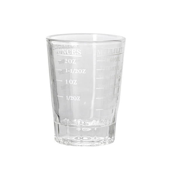 Toystoory Taza medidora de vidrio con escamas, vasos de onzas líquidas pesadas, herramientas para hornear, manija transparente para medir la Juegos de servir café y té Blanco/60ml