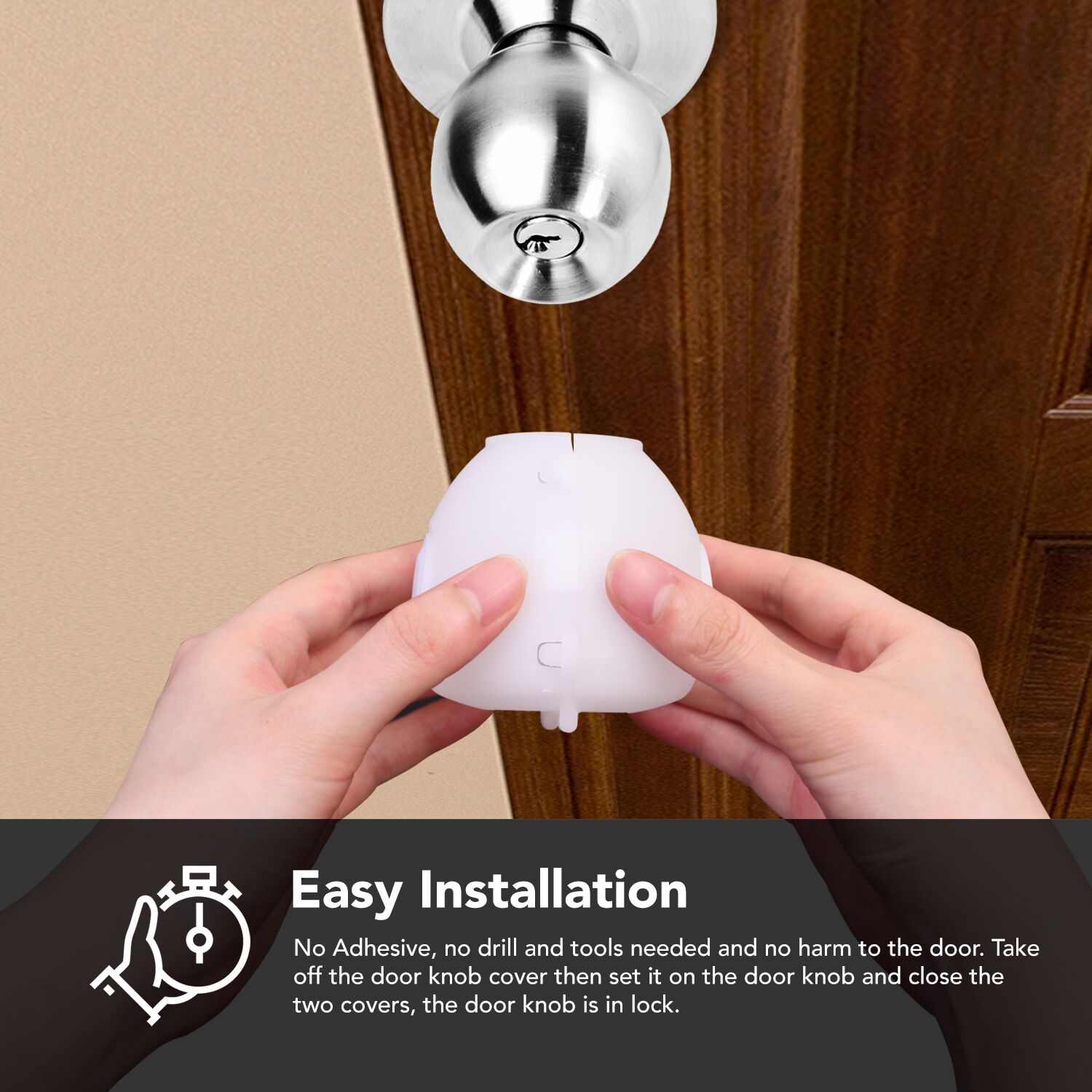 EUDEMON Door Knob Covers, 4-Pack Baby Safety Locks photo 3