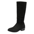 thumbnail image 4 of Rokment Women's Slouchy Mid Calf Boots Fashion Casual Solid Suede Pointed Toe Stacked Heels Pull On Knee-High Tall Dress Boots Fall Winter, 4 of 6