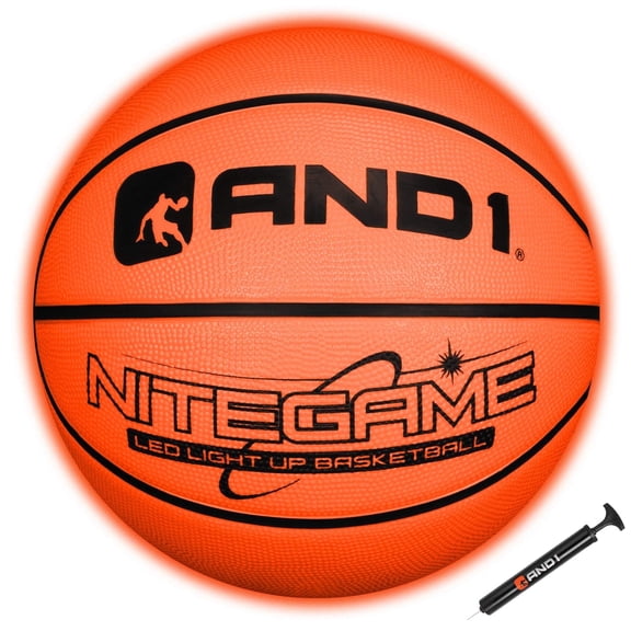 AND1 Nitegame LED Light Up Basketball - Size 7 (29.5"), for Outdoor/Indoor, Glow in The Dark