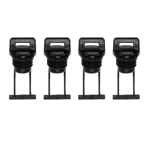 4Pcs Black Plastic Hull Drain Plug Set, Kayak Canoe Boat Drain Holes Plugs