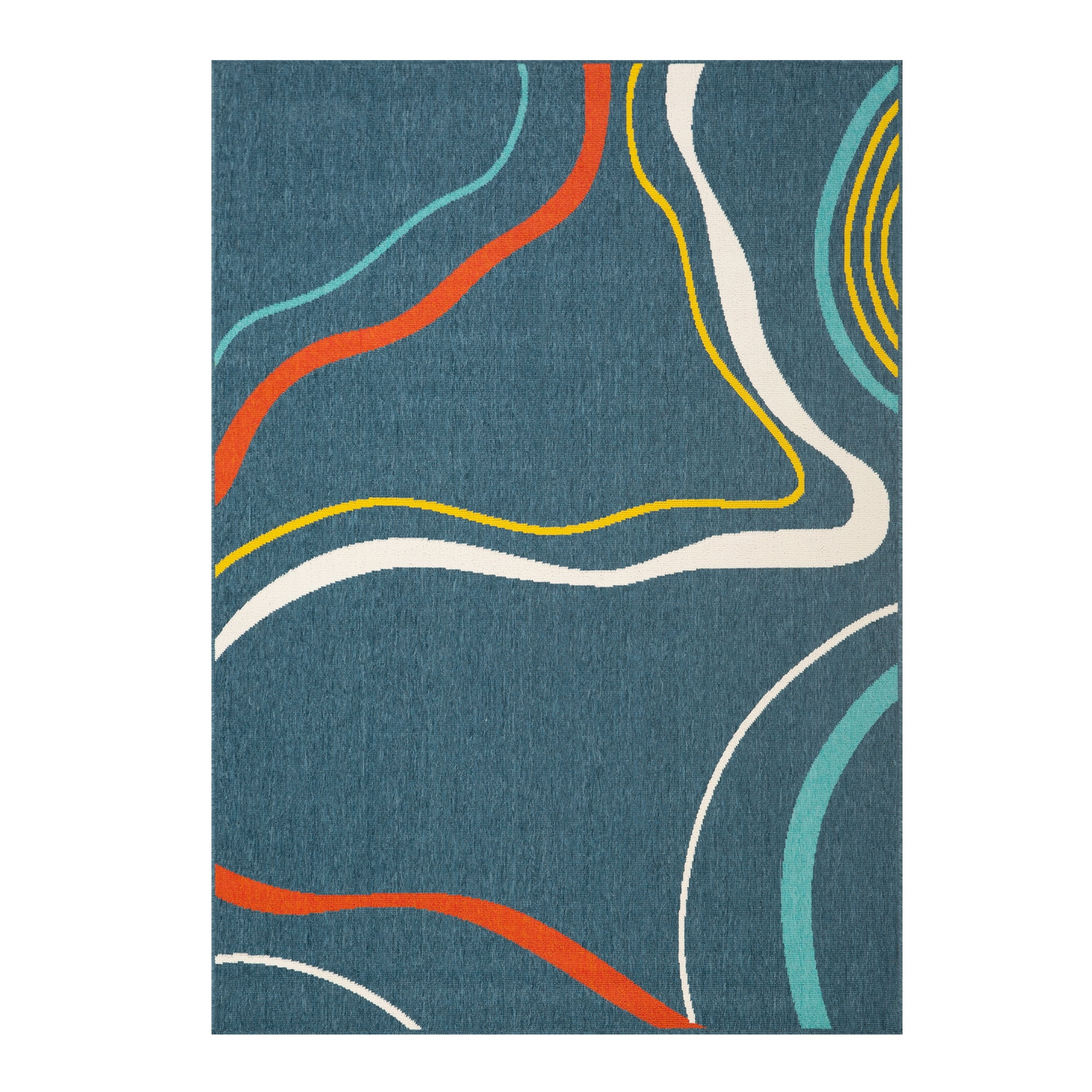 Ox Bay and Evette Rios Dora 2' x 3' Navy/Multi Abstract Indoor/Outdoor Area Rug