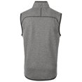 thumbnail image 3 of Men's Cutter & Buck Heather Gray Georgetown Hoyas Mainsail Sweater-Knit Full-Zip Vest, 3 of 3