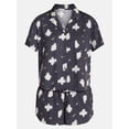 thumbnail image 5 of Way To Celebrate Women's Halloween Notched Top and Shorts Pajama Set, 2-Piece, Gray Lead, Size M, 5 of 5
