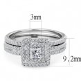 thumbnail image 2 of Luxe Jewelry Designs Women's Stainless Steel Wedding Ring with Square CZ - Size 7, 2 of 4