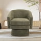 thumbnail image 1 of Sala de estar green chenille swivel chair featuring almacenamiento space y wood frame, 1 of 8