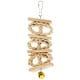 thumbnail image 1 of Juguete de madera natural para loros, juguete para pájaros, juguete colgante para masticar loros, jaula para loros, bloques de madera de juguete, 1 of 8