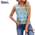 thumbnail image 2 of Camiseta sin mangas étnica informal con estampado de verano para mujer, camiseta holgada con cuello redondo, 2 of 5