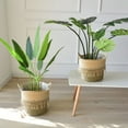thumbnail image 4 of Seagrass Wicker Basket Flower Pot Folding Basket Storage Basket Decoration Storage Case,B,Wicker Straw, 4 of 6