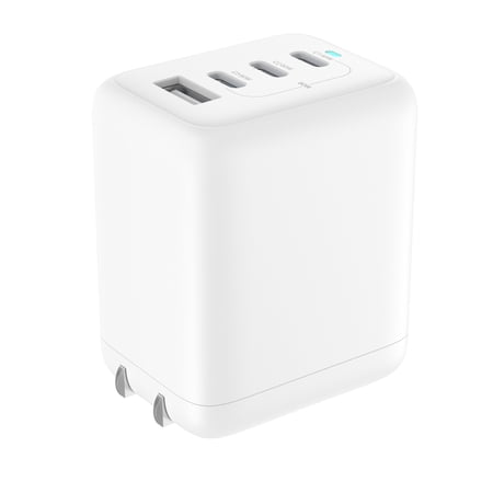 ONN 72W MULTI-PORT USB-C/USB-A WALL CHARGER, FAST CHARGING, USB-IF CERTIFIED, FOLDABLE PLUG, WHITE – COMPATIBLE WITH IPHONE, IPAD, AIRPODS, SAMSUNG GALAXY, NOTE, PIXEL & MORE