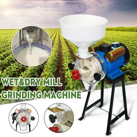 220V 2.2KW grinder Wet&Dry Flour Mill Grinding Machine Grinder Feed Soymilk Rice Corn Coffee,Copper (Best Grind For Espresso Machine)