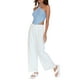 thumbnail image 2 of SAYOO Pantalones de pierna ancha casuales para mujer Pantalones sueltos básicos de cintura elástica de color sólido para mujer SAYOO  perder, 2 of 6