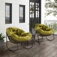 thumbnail image 3 of Outdoor Rattan Rocking Chair with Padded Cushion, Oversized Rocker Recliner for Porch Patio Garden, Ergonomic Steel Frame & Weather-Resistant Design, Olive Green, 3 of 9