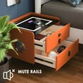 thumbnail image 4 of FINE MAKER Smart Nightstand Two Drawer Bedroom Nightstand with Tri-Color LED, Wireless and USB Charging, 4 of 13