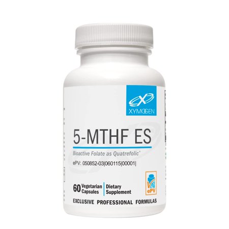 XYMOGEN 5-MTHF ES - Supports Cardiovascular, Neurological & Prenatal health - 17,000 mcg of Bioactive Folate - Highly Absorbable - Vegan, Gluten-Free & Non-GMO - 60 Capsules