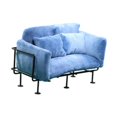 thumbnail image 4 of 1/6 sofá de casa de muñecas, accesorios de simulación juguete, escena de vida mini muebles modelo para sala de estar, hogar, decoración de dormitorios Azul, 4 of 8