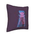 thumbnail image 2 of Square Throw Pillow Covers with Core, Cat Stealing Fish Artwork Purple Pillows for Sofa Beds, 16"x16", 2 of 9