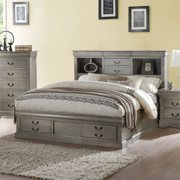 Acme louis philippe iii queen bed with storage online