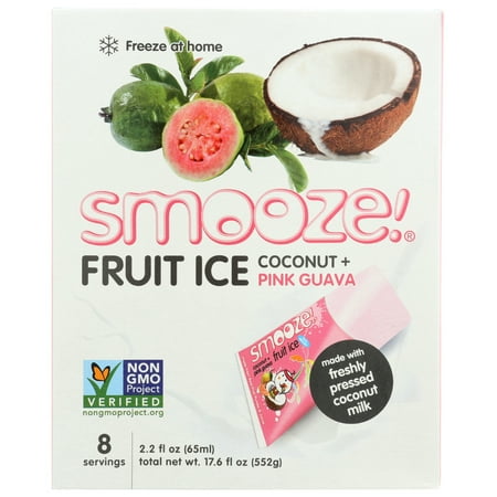 Smooze! Fruit Ice Coconut And Pink Guava Shorbet, 17.6 Fl Oz