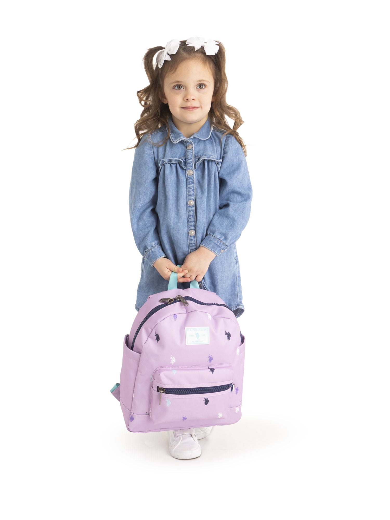 U.S. Polo Assn. 13" DHM Monogram Toddler Backpack, Lavender